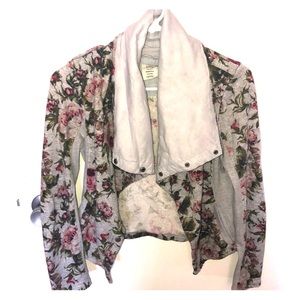 Anthropologie Floral Knit Jacket
